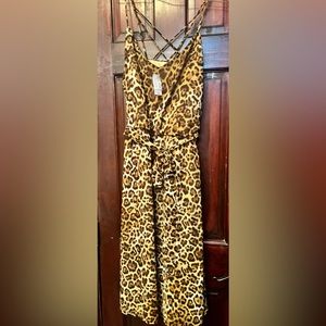 Leopard print dress, size large, length is below the knee, brand new with tags